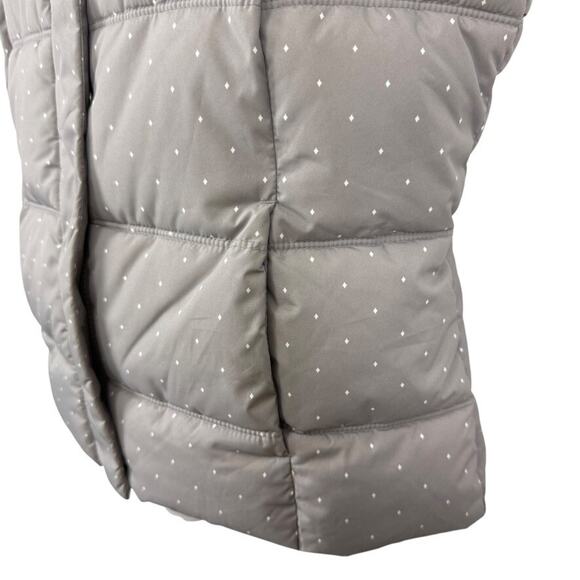 Gap Puffer Quilted Womens Vest Jacket Gray White Polka Dot Sleeveless Coat sz M - Picture 7 of 16